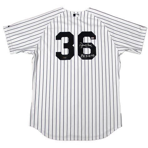 David Cone Signed Authentic Home Jersey w P.G. 7-18-99 Insc (MLB Auth) — Birds Eye Blue.com