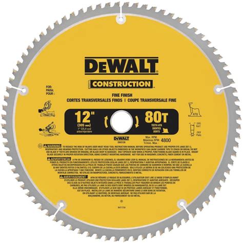 DEWALT Construction 12-in 80-Tooth Tungsten Carbide-Tipped Steel Miter ...