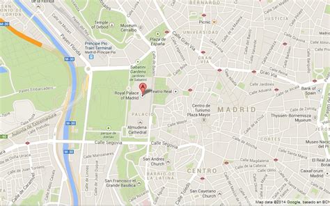 Royal Palace on Map of Madrid