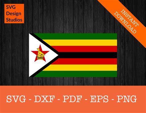 Zimbabwe Flag SVG Cut File - PNG - DXF - Cricut - Vector Clipart ...