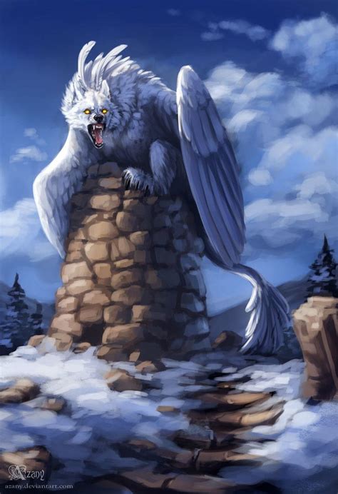 Snow guardian by Azany | Fantasy beasts, Mythical creatures art, Fantasy creatures art