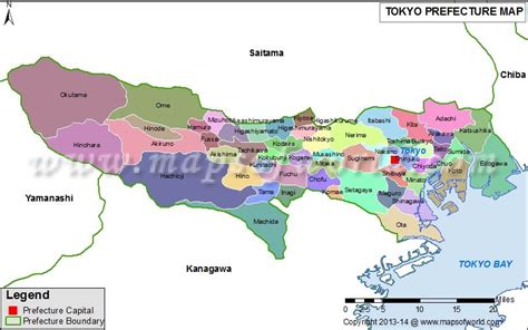 Tokyo Prefecture Prefecture Map | Map of Tokyo Prefecture, Japan | Japan, Tokyo, Tokyo japan