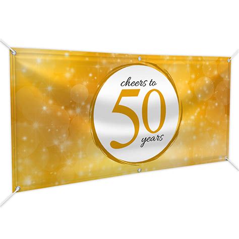 Personalized 50th Birthday Gold Banner