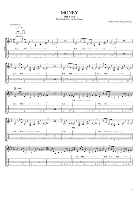 Money by Pink Floyd - Full Score Guitar Pro Tab | mySongBook.com