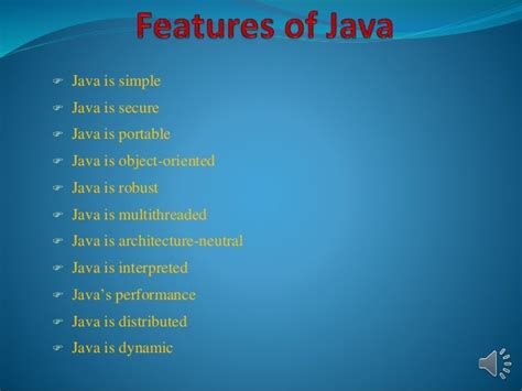 Features of java