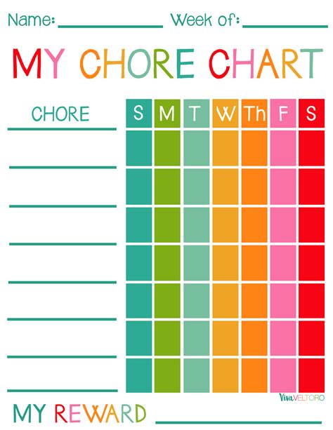 Free Printable Chore Charts for Kids | Charts, For kids and Chore charts