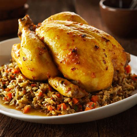 Indian Seasoned Roast Chicken with Lentil Brown Rice Pilaf | Chicken.ca