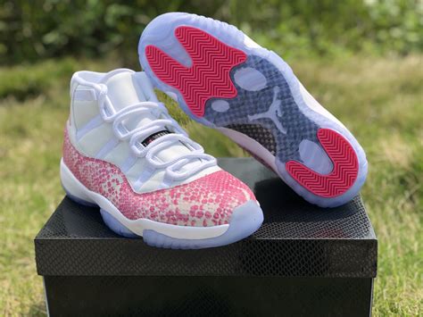 2019 Air Jordan 11 Retro “Snakeskin” Pink White Cheap Sale | Air jordans, Blue basketball shoes ...