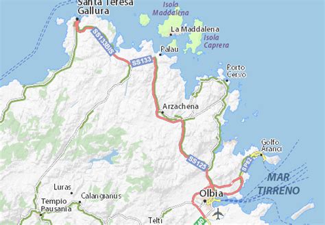 MICHELIN Arzachena map - ViaMichelin