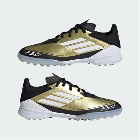 Kids Shoes - Messi F50 League Turf Boots Kids - Gold | adidas Kuwait