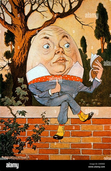 Humpty Dumpty Sitting on a Wall, Illustration by Milo Winter, 1916 Stock Photo - Alamy