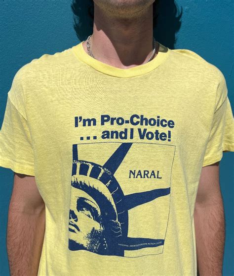 Late 1970s Early 1980s Pro-choice And I Vote Naral Logo Design Single Stitch T-shirt | Boardwalk ...