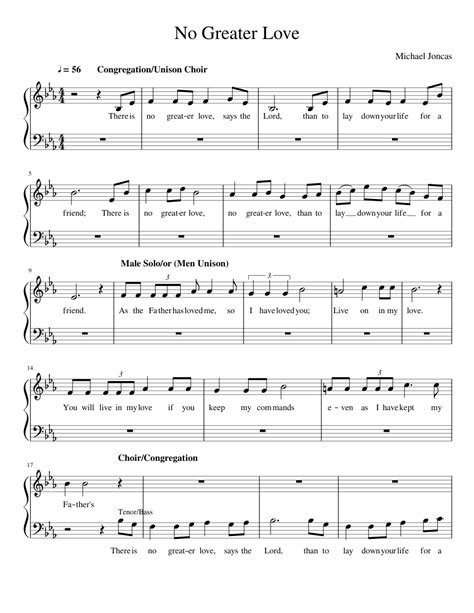 No Greater Love pt1 Sheet music for Piano | Download free in PDF or ...