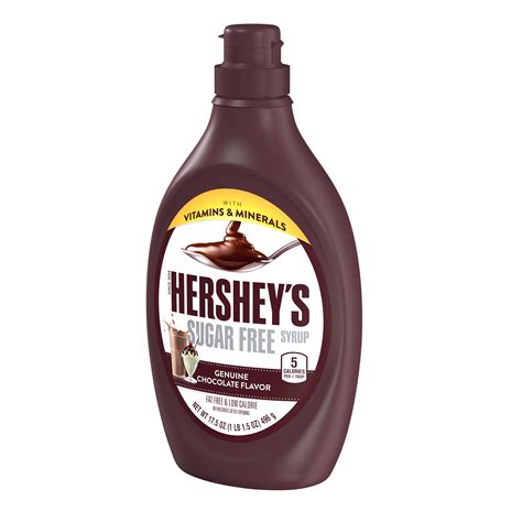 HERSHEY'S Sugar Free Chocolate Syrup, 17.5 oz bottle