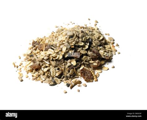 robin bird seed mix cut out white background Stock Photo - Alamy