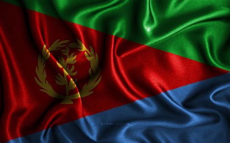 Download wallpapers Eritrean flag, 4k, silk wavy flags, African countries, national symbols ...