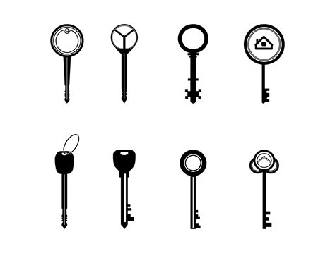 Miscellaneous Key Silhouette on White Background 11519216 Vector Art at ...