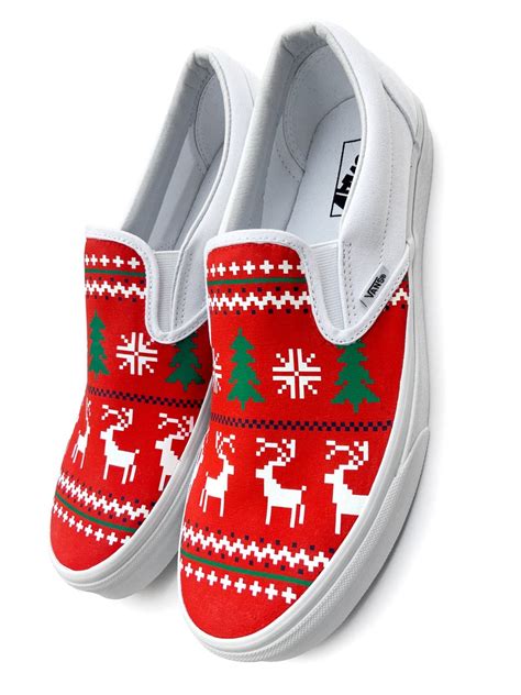 Custom Vans Ugly Christmas Sweater Canvas Shoes - Etsy