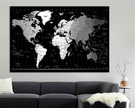 World Map Canvas Print World Map Canvas World Map Large | Etsy