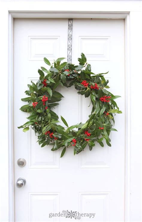 A Very Merry Fresh Holly Wreath for Christmas - Garden Therapy ...