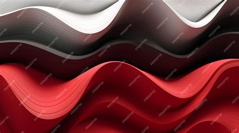 Premium AI Image | A red and white background with a red wave pattern.