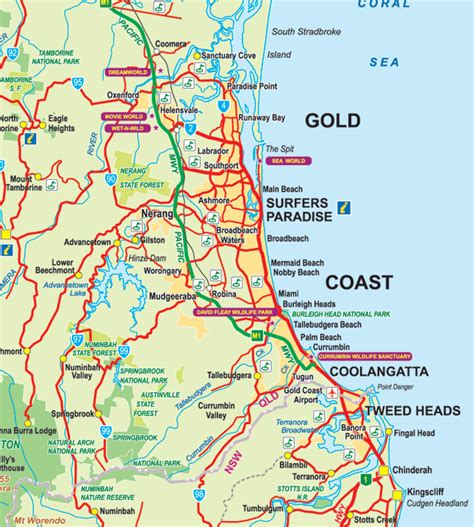 Gold Coast Map | Gold coast, Australia map, State forest