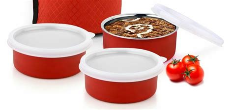 Buy MILTON MICROWAVE SAFE PLASTIC COATED LUNCH BOX 11CM (SET OF 3 ...