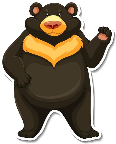 Black bear cartoon character sticker 3657944 Vector Art at Vecteezy