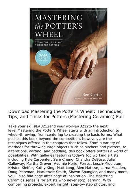 PPT - PDF Mastering the Potter's Wheel: Techniques, Tips, and Tricks for Potters (Mast ...