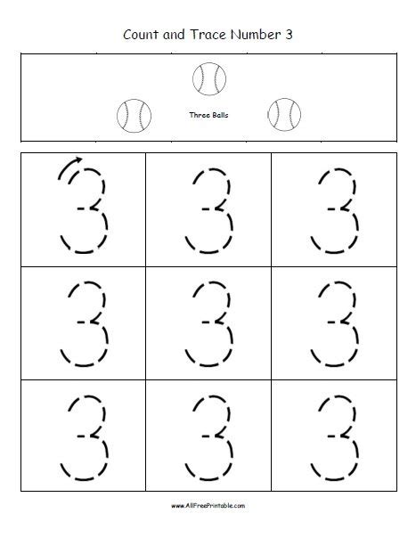 Number 3 Worksheets For Preschool