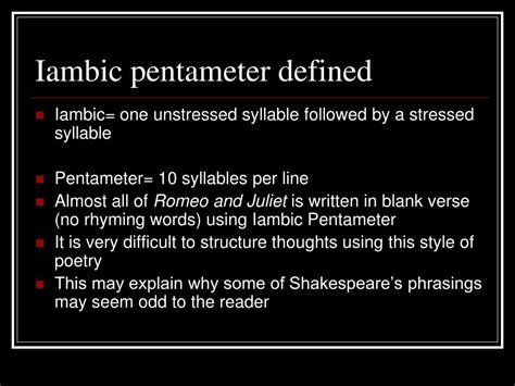 PPT - Iambic Pentameter PowerPoint Presentation, free download - ID:6398486