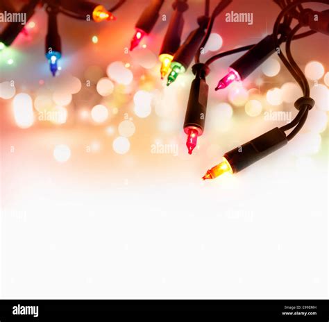 Closeup of Christmas lights glowing Stock Photo - Alamy