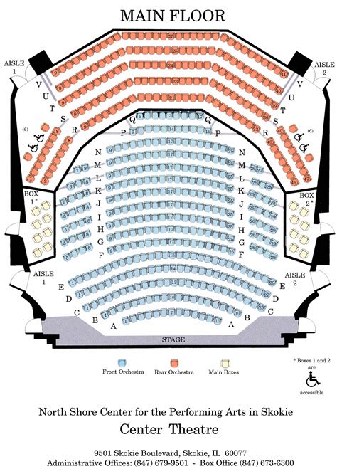 Seating Charts - North Shore Center For The Performing Arts