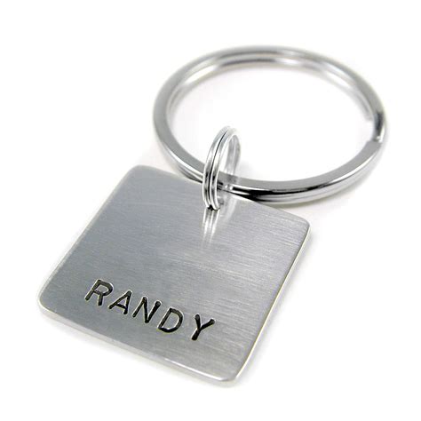 Amazon.com: Personalized Key Chain - Custom Hand Stamped Sterling ...