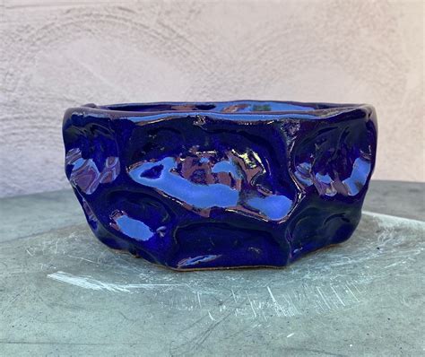 6" Cobalt Blue Wave - Susan Aach Ceramics