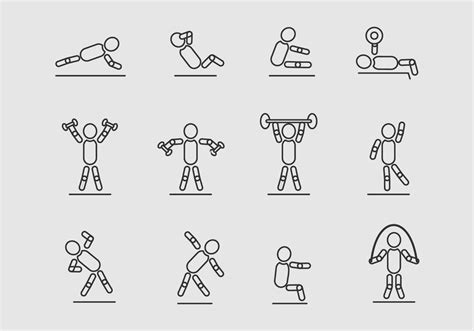 People Stickman Exercise Vector Icons 162266 Vector Art at Vecteezy