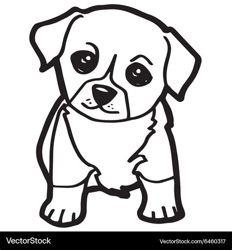 Cartoon dog coloring page Royalty Free Vector Image