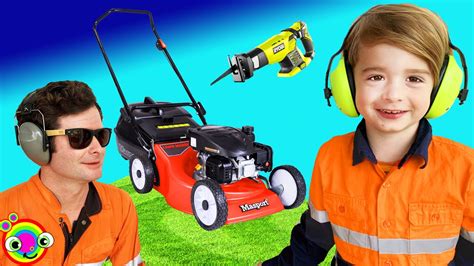 Lawn Mower Video for Children | New Mower BLiPPi Toy Yardwork | min min playtime - YouTube