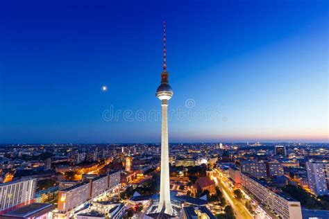 Berlin Skyline Tv Tower Alexanderplatz at Night Germany City Street ...