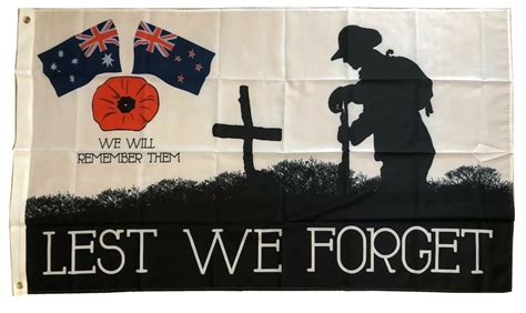 Lest We Forget Flag Australia New Zealand Flags 90 x 60cm *SHIPPED ...