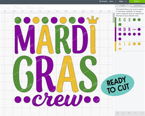 Mardi Gras Crew SVG, PNG, DXF Cut File | Creative Vector Studio