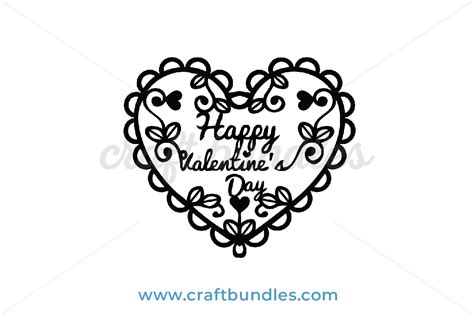 Happy Valentine's Day Heart SVG Cut File - CraftBundles