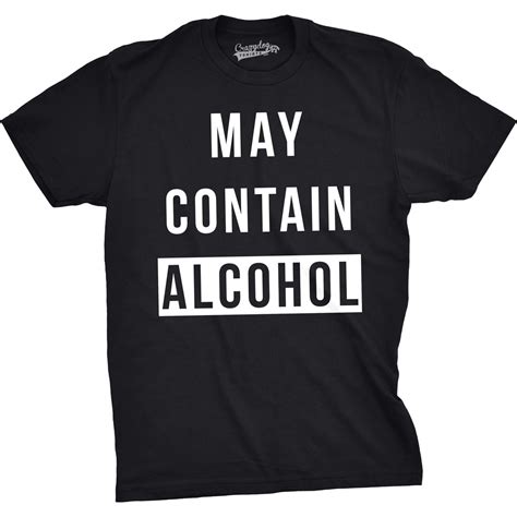 May Contain Alcohol Funny T shirts Beer Drinking Tees for Guys Funny Shirt Sayings, T Shirts ...