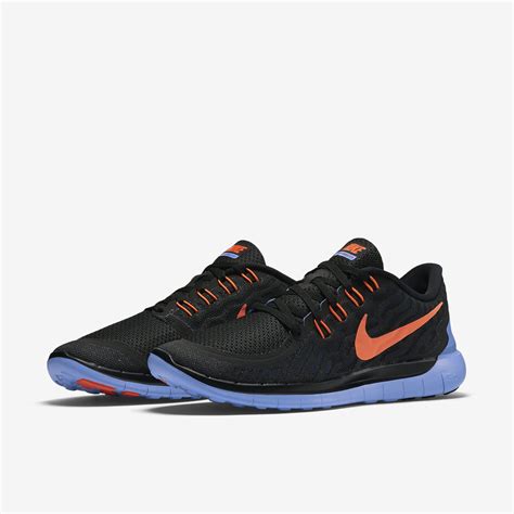 Nike Womens Free 5.0 Running Shoes - Black/Blue - Tennisnuts.com