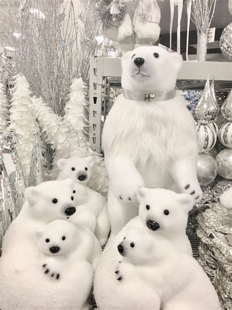 Lots of white polar bears for Christmas decor in at AtHome stores - so cute! | Polar bear ...