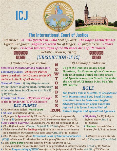 ICJ The International Court of Justice or "World Court" - Principal Organs