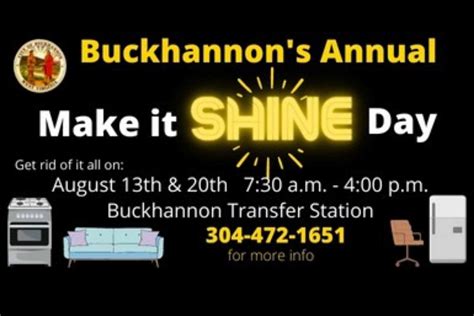 First of two Make It Shine events in Buckhannon is Saturday, Aug. 13