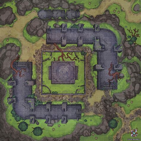 Forest Ruins Battle Map 30x30 : r/Roll20