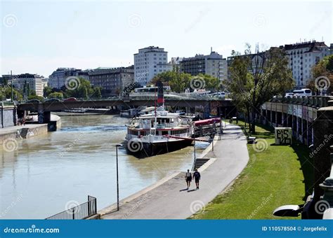 The Danube River Canal in Vienna Editorial Stock Image - Image of city ...