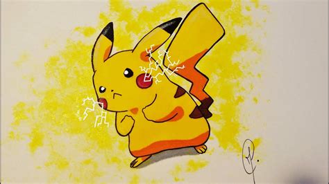 Pikachu Drawing Easy With Colour